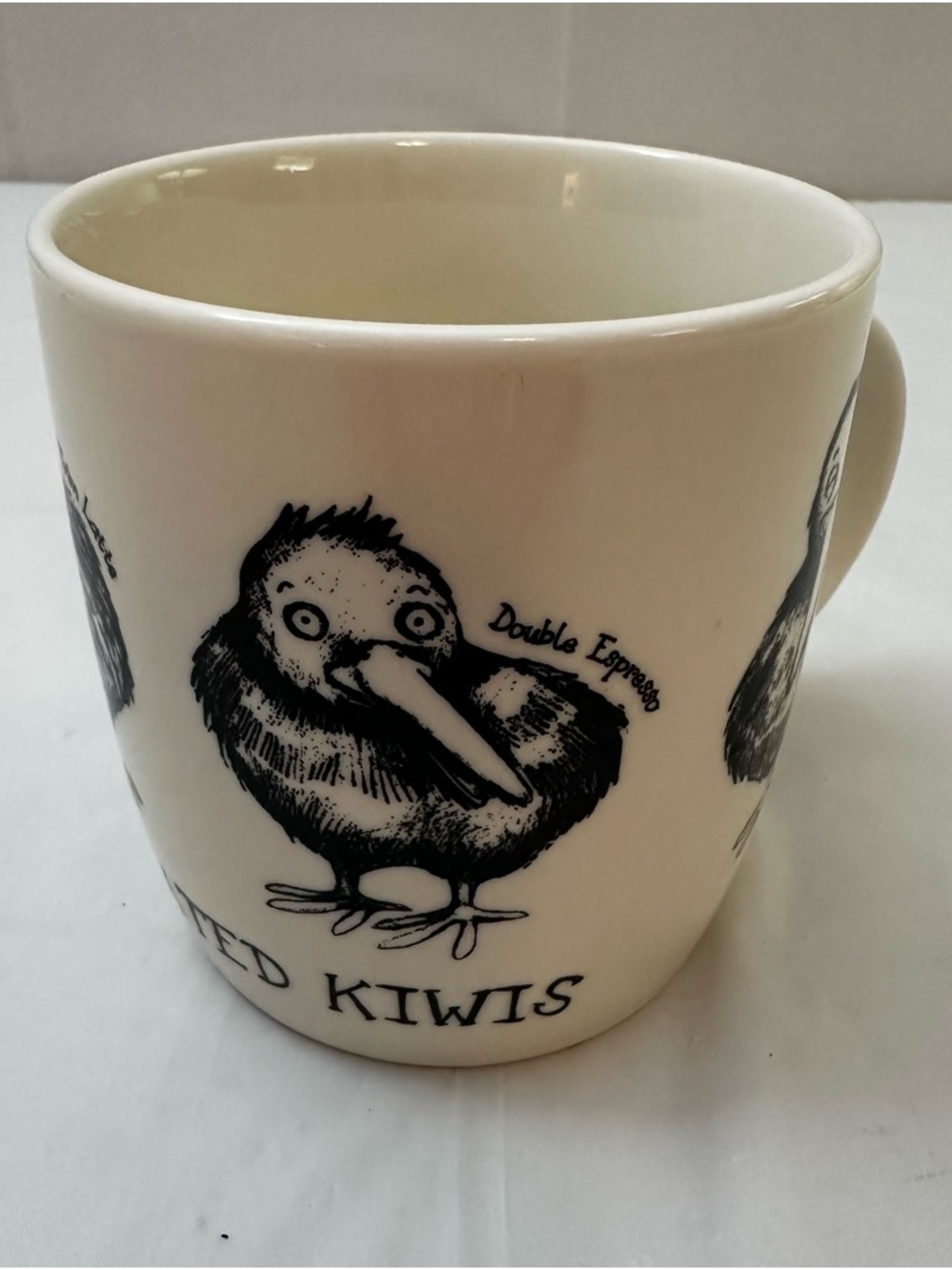 Caffeinated Kiwis‎ Cream Ceramic  Illustration Coffee Mug